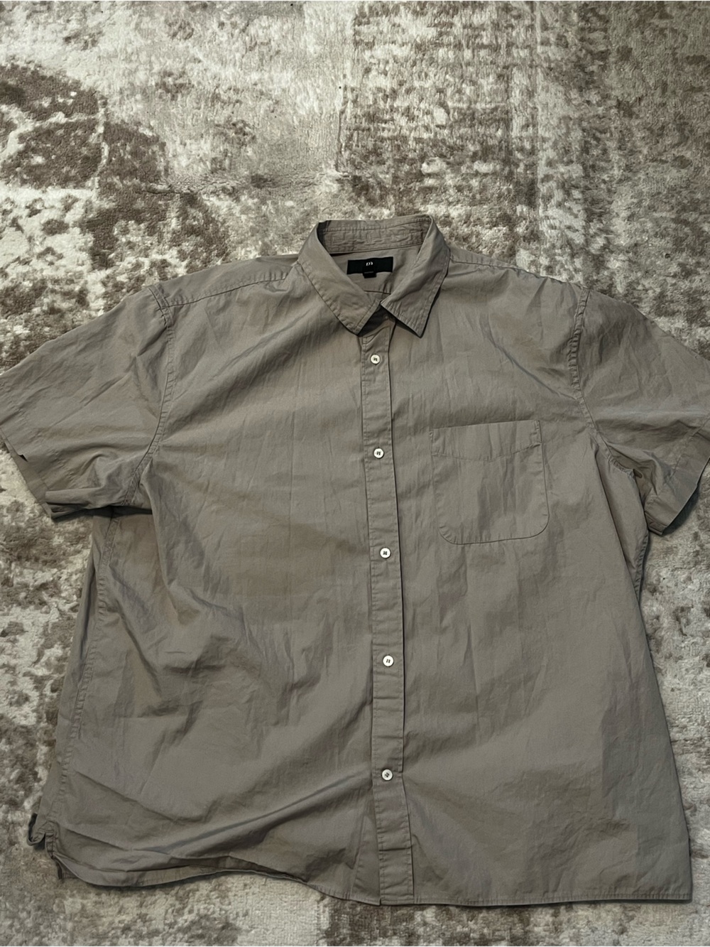 Banana Republic Mens XXL Short Sleeve Button Up Shirt Beige Standard Fit